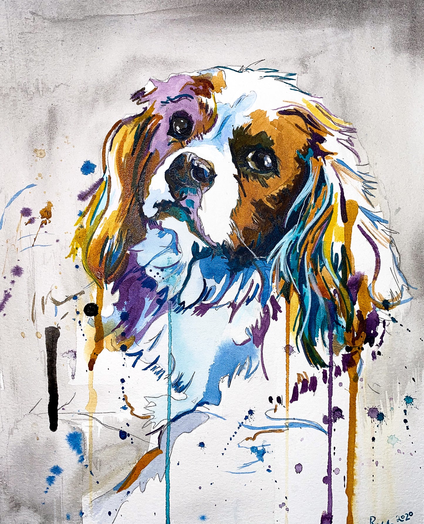 Cavalier King Charles Spaniel Print by Artist Ruthie Gibbs