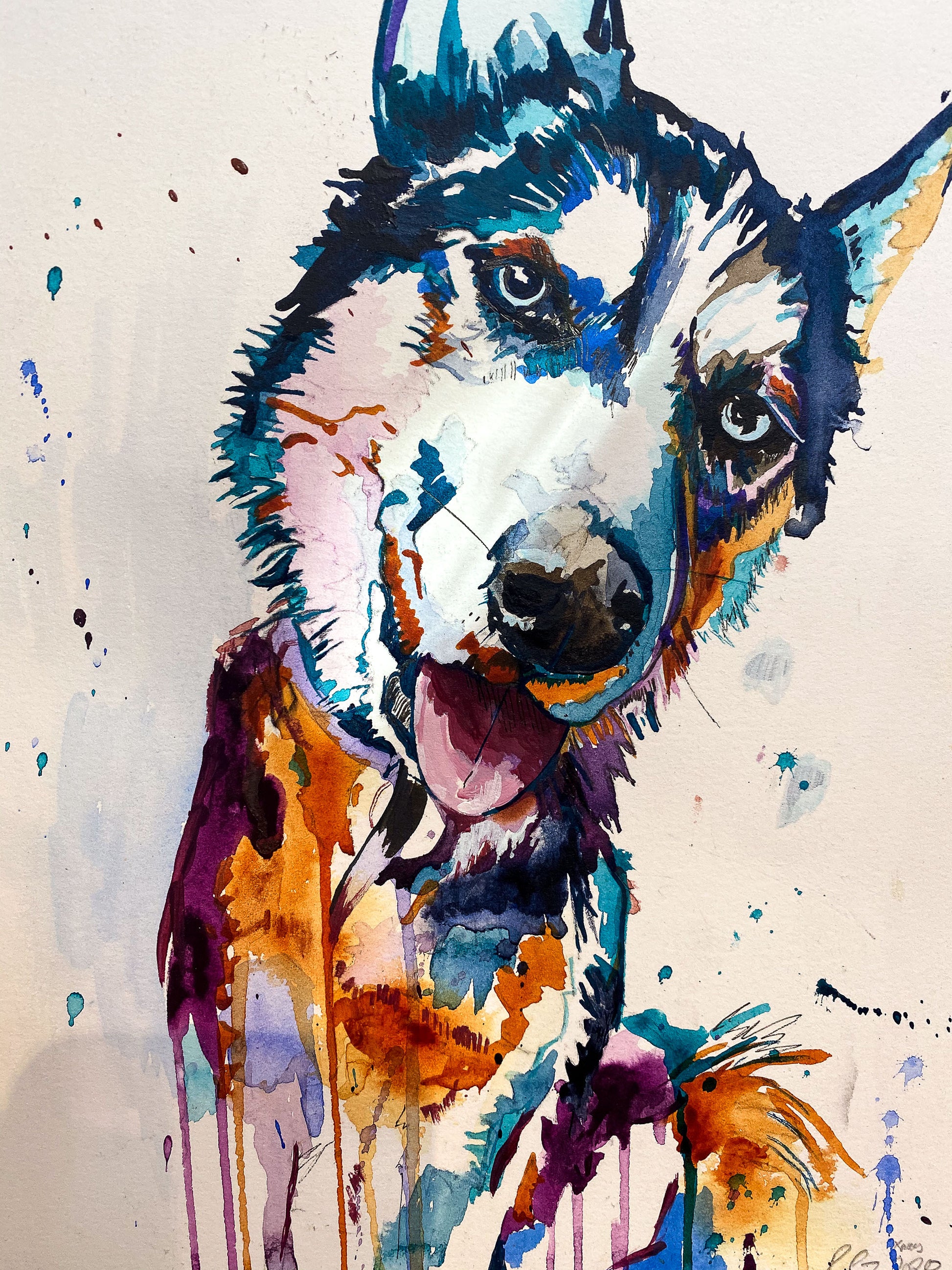 Husky Print by Artist Ruthie Gibbs